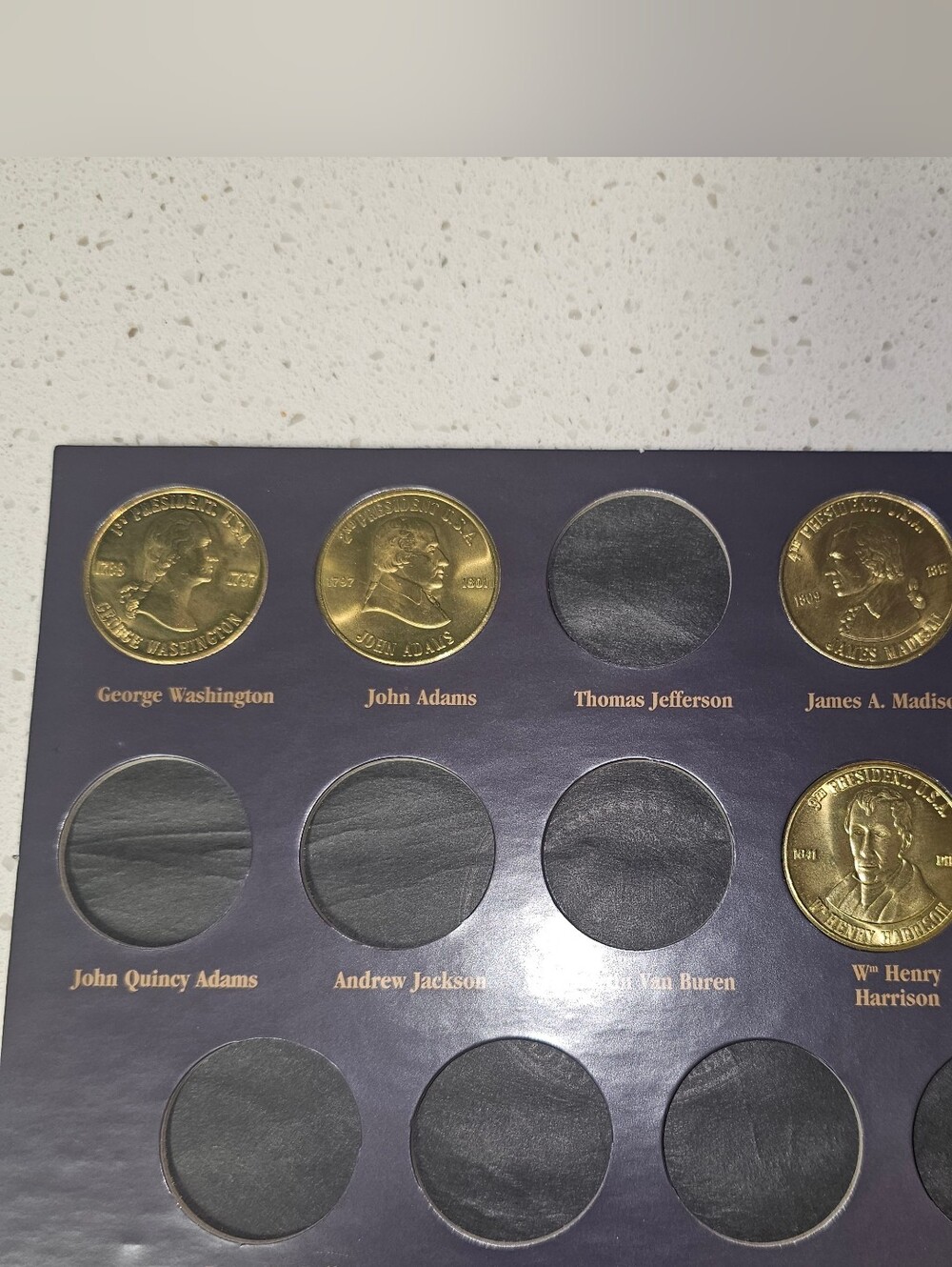 A Coin History of the U.S. Presidents Collector Folder w/ 12 coins